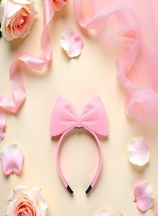 Cauaoa 2Pcs Sweet Pink Halloween Bow Headband Bowknot Hair Hoops Bands Headpiece Hairband for Women and Grils,Women Christmas Birthday Party Decorations Accessories Easy to Wear,Headbands Hair Accessories - Image 5